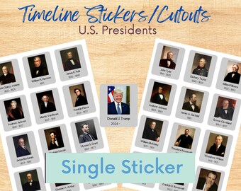 Trump 2024 Timeline Stickers Cut Outs Printable Digital Classical Conversations Homeschool US Presidents
