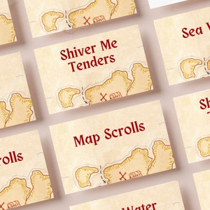 Pirate Party Food Menu Cards