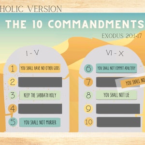 Ten Commandments Cutout Game, Catholic & Protestant (PDF) - Etsy