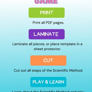 Scientific Method Game Cutout Printable Download Homeschool PDF - Etsy