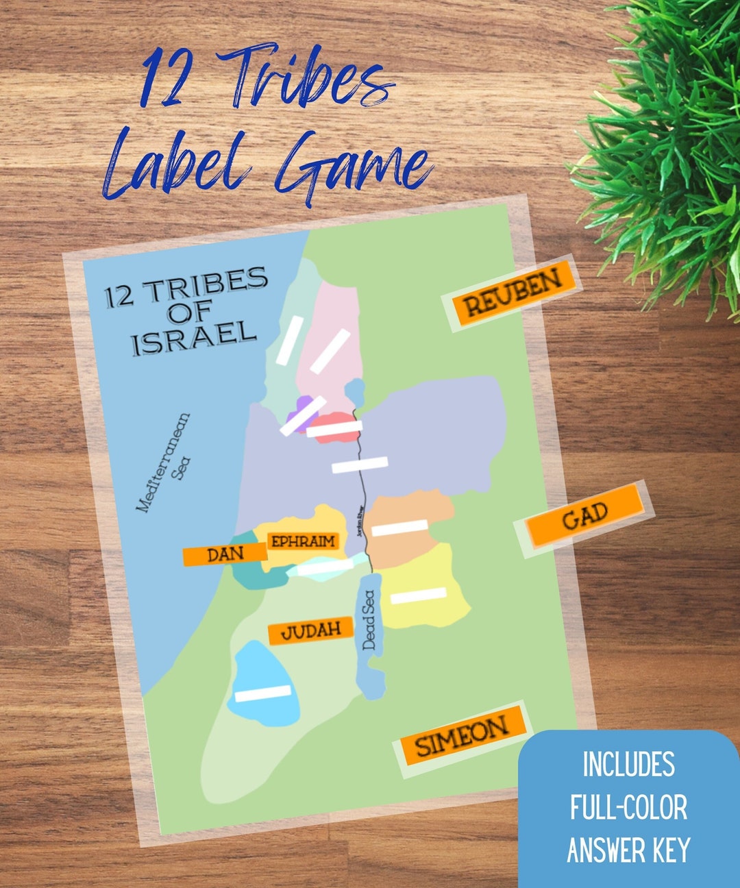 Twelve Tribes of Israel Map Worksheet Cutout Sunday School Christian