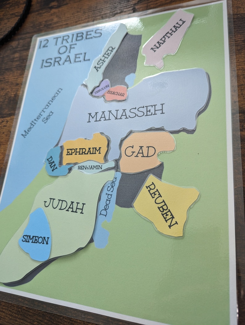 Twelve Tribes of Israel Map Worksheet Cutout Sunday School Christian