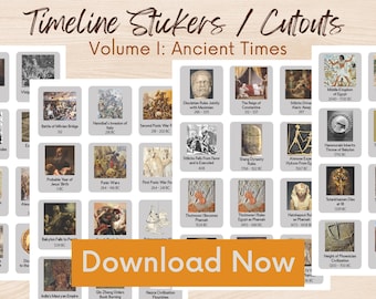 Timeline Stickers Cut Outs Printable Digital Story of the World Ancient Times Homeschool