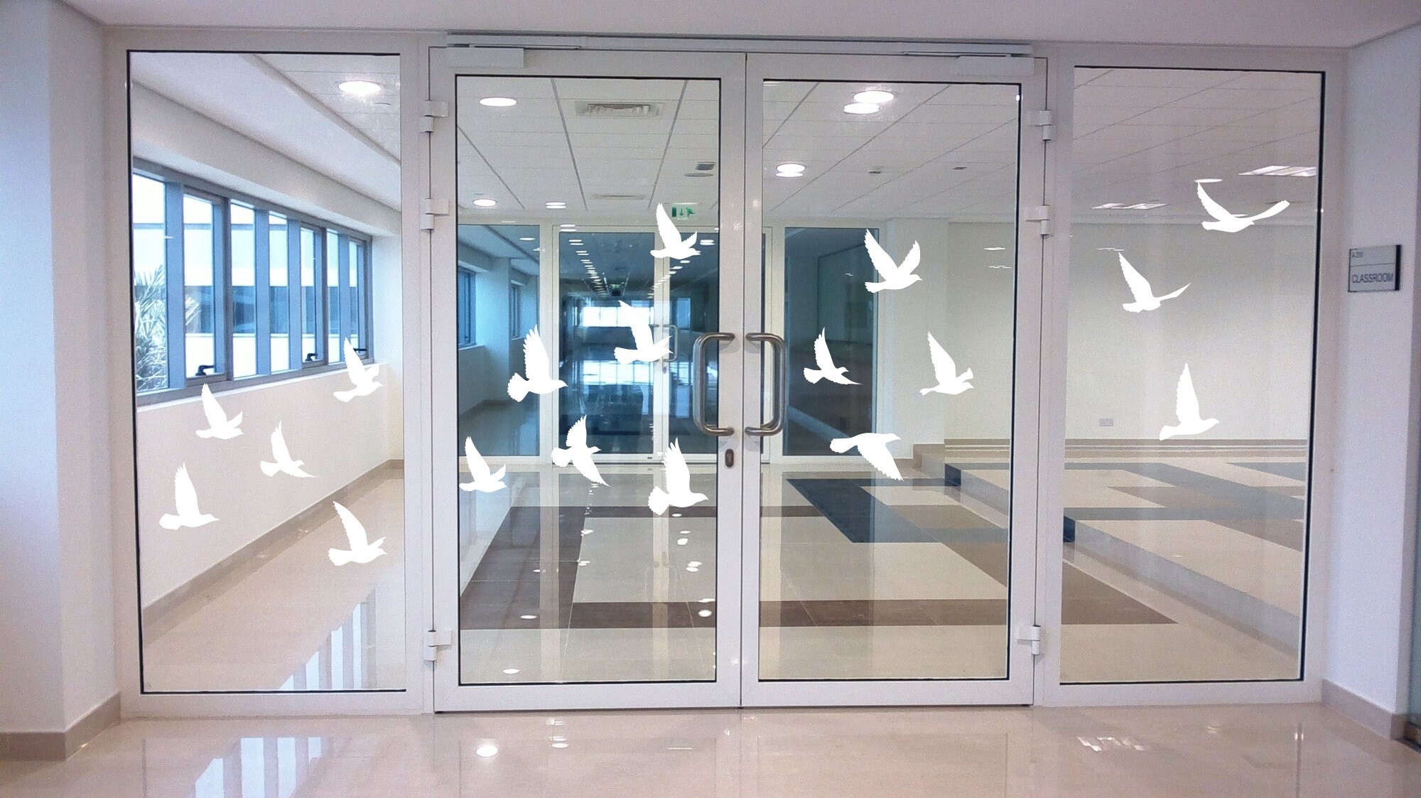 Set of 18 Flying Birds Stickers & Decals Glass Door, Windows, Wall