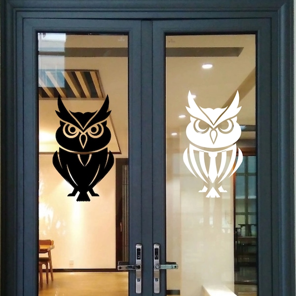 Cute Funny Peeking Owl Decal Sticker - Glass Door, Window, Wall, Car Bumper, Laptop