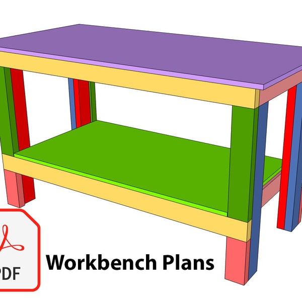 DIY Workbench, Simple Heavy-Duty Workbench Plans | Instant download