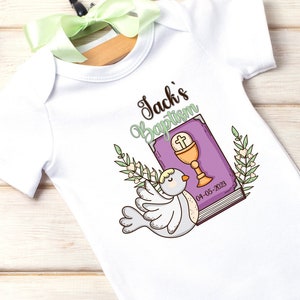 Baptism or communion Baby outfit, Baby christening or communion outfit, baby personalised baptism bodysuit, Personalised  baptism bodysuit