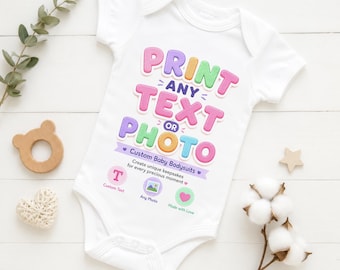 Body de bebé personalizado, foto o texto, camiseta de bebé personalizada