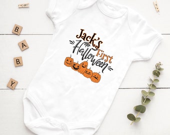 First Halloween Baby Bodysuit, Halloween  Personalised Baby Grow,First halloween baby outfit, Baby dress for first halloween