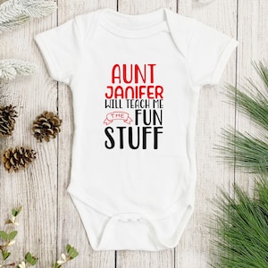 Personalised Baby bodysuit, Baby & Aunt bodySuit,