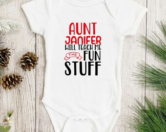 Personalised Baby bodysuit, Baby & Aunt bodySuit,