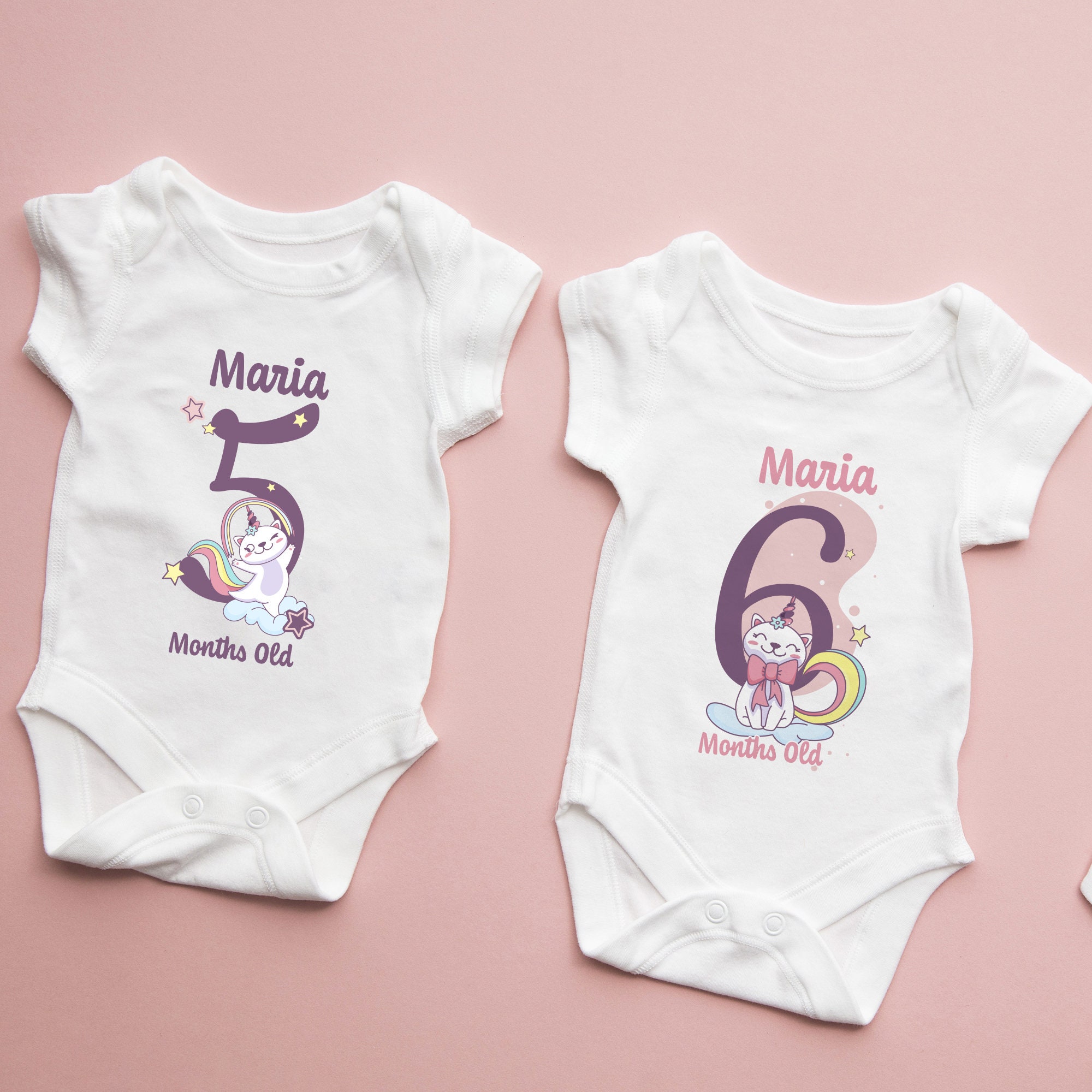 Body Bébé Licorne Personnalisable Avec Prénom - 100% Coton, Blanc, Neuf Avec étiquettes
