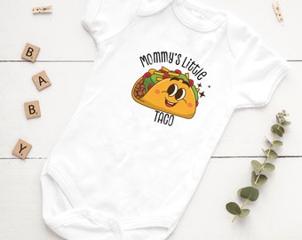 My little Taco Baby bodysuit, little taco t-shirt, little taco baby grow, little taco name personalised baby bodysuit, Food theme baby shirt