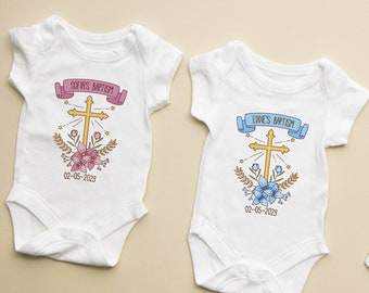 Baptism Baby outfit, Baby christening outfit, baby personalised baptism bodysuit, baby personalised  baptism grows