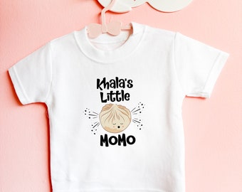 My little Momo Baby bodysuit, little Samosa t-shirt, Little Momo name personalised Bodysuit / T-shirt, Little Samosa personalised Bodysuit