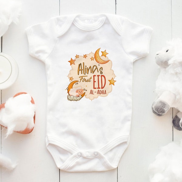 First Eid Baby bodysuit, Personalised Eid Baby Bodysuit, First Eid Baby Vest, First Eid T-Shirt, Shirt for baby's first eid