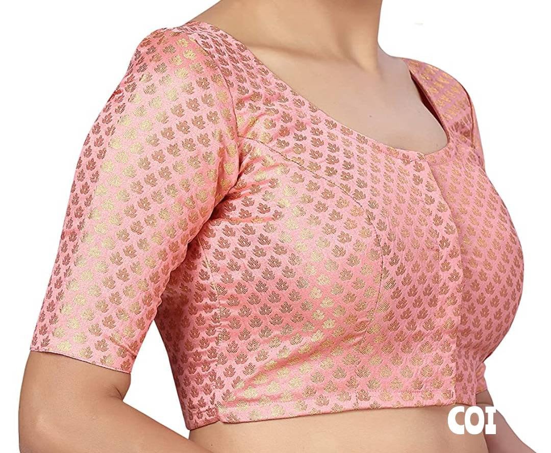 Babyhug Woven Half Sleeves Blouse & Saree with Zari Border - Dark Pink main image 0