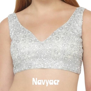 Silver saree best sale jacket