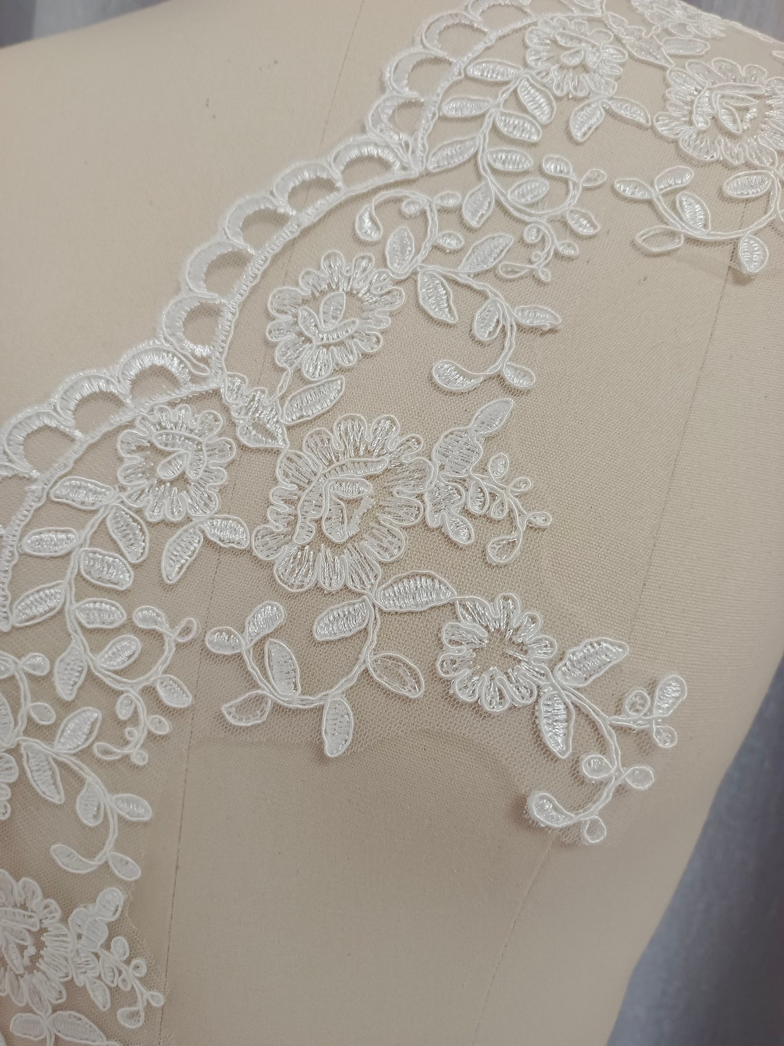 white wedding lace fabric