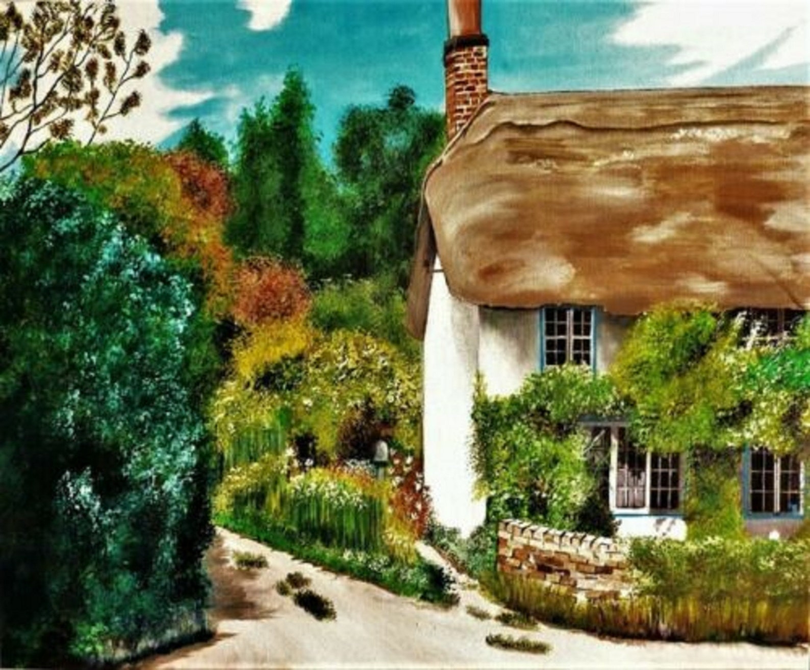 Cottage-Original Artwork on Canvas | Etsy