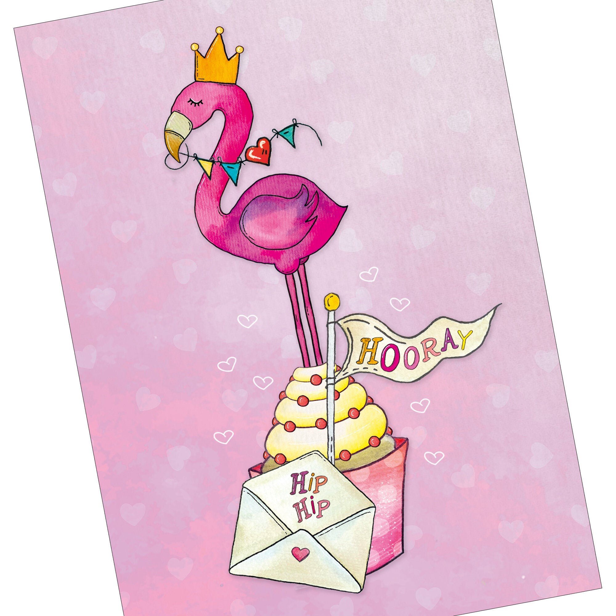 Karte Flamingo Postkarte Grußkarte Glückwunschkarte | Etsy