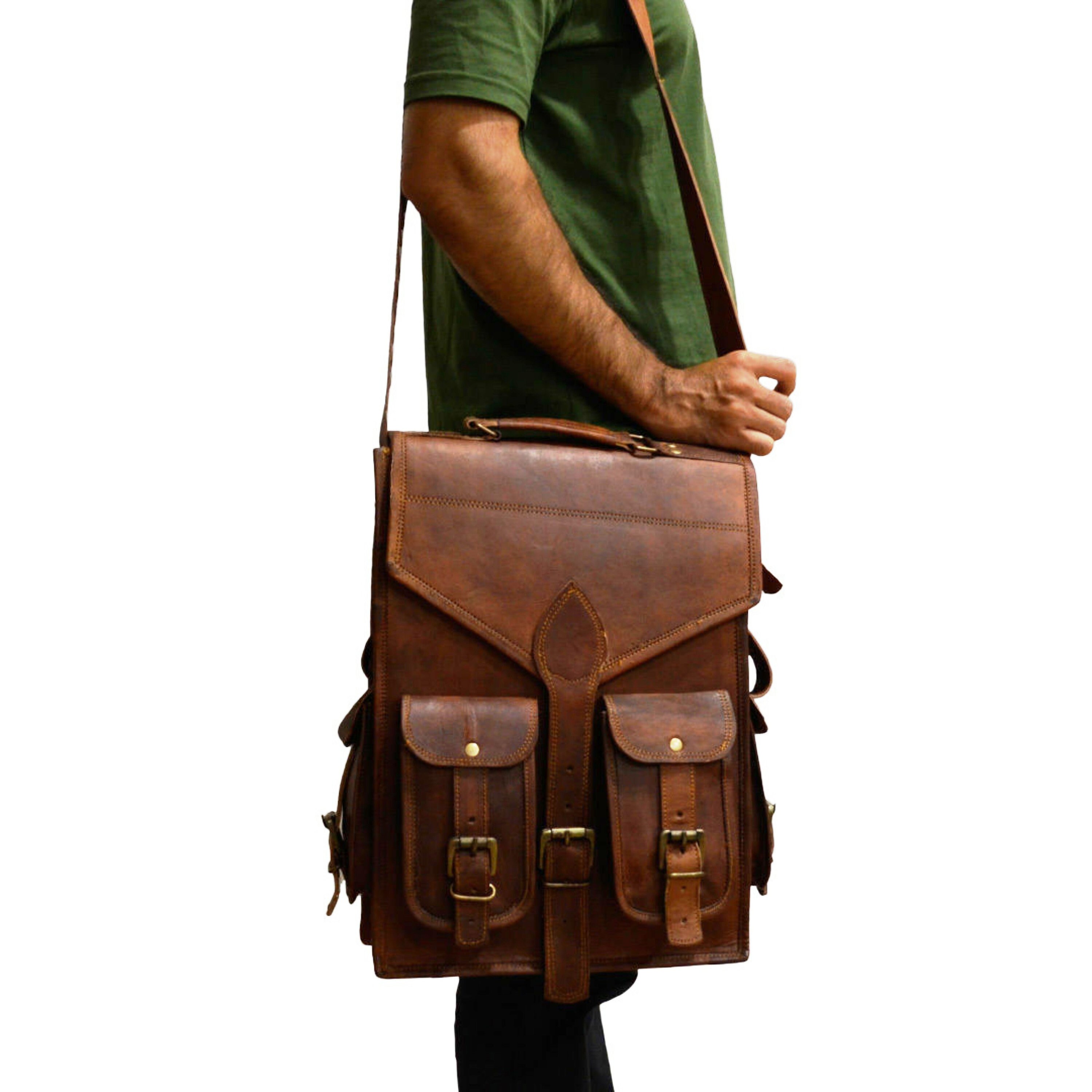 Bolsos de cuero para hombres bolso de cuero Messenger bolso | Etsy