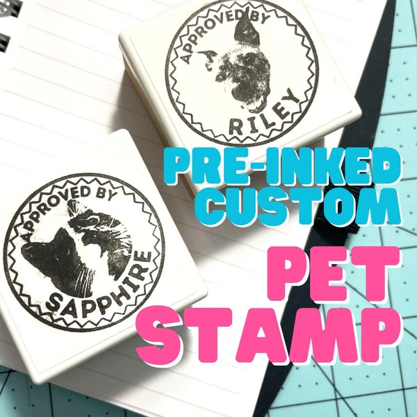 Cute custom pet stamp / pre-inked / turn faces into stamps / custom seal great for journaling, cards, letters, gift packages