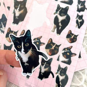 3 Custom Pet Sticker Sheets - water-resistant - phone, laptop stickers/great for decor, gifts!