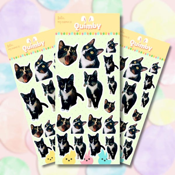 3 Custom Pet Sticker Sheets - Personalized Water-Resistant Stickers