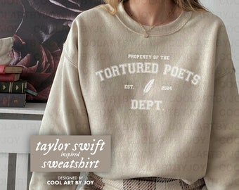 Proprietà della felpa del dipartimento dei poeti torturati / felpa girocollo ispirata a Taylor Swift, versione di Taylor, Swiftie, TTPD, TS 11