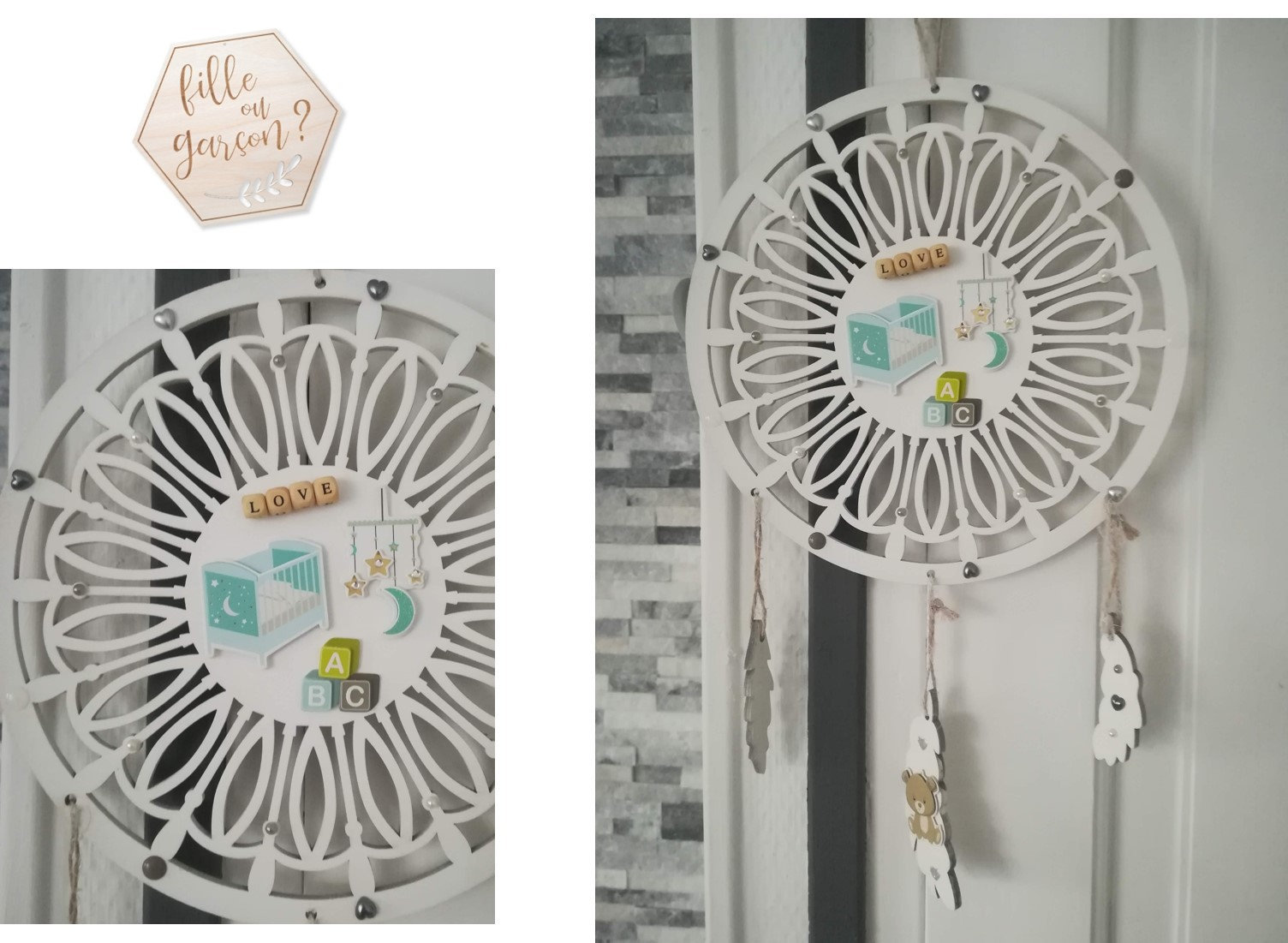 Attrape Rêves Bébé Mixte ou Garçon - Prénom à Personnaliser