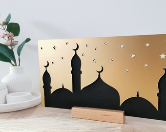 Mosque silhouette 3D decorative card