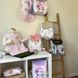 Sac à dos enfant maternelle personnalisé Imperméable prénom brodé couleurs au choix Fait main Cadeau rentrée enfant original