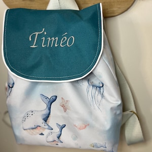 Sac à dos personnalisé enfants sac à dos Maternelle Imperméable Motif Marin Mer Poisson