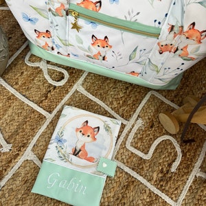 Protects health book Water green fox baby birth gift image 3