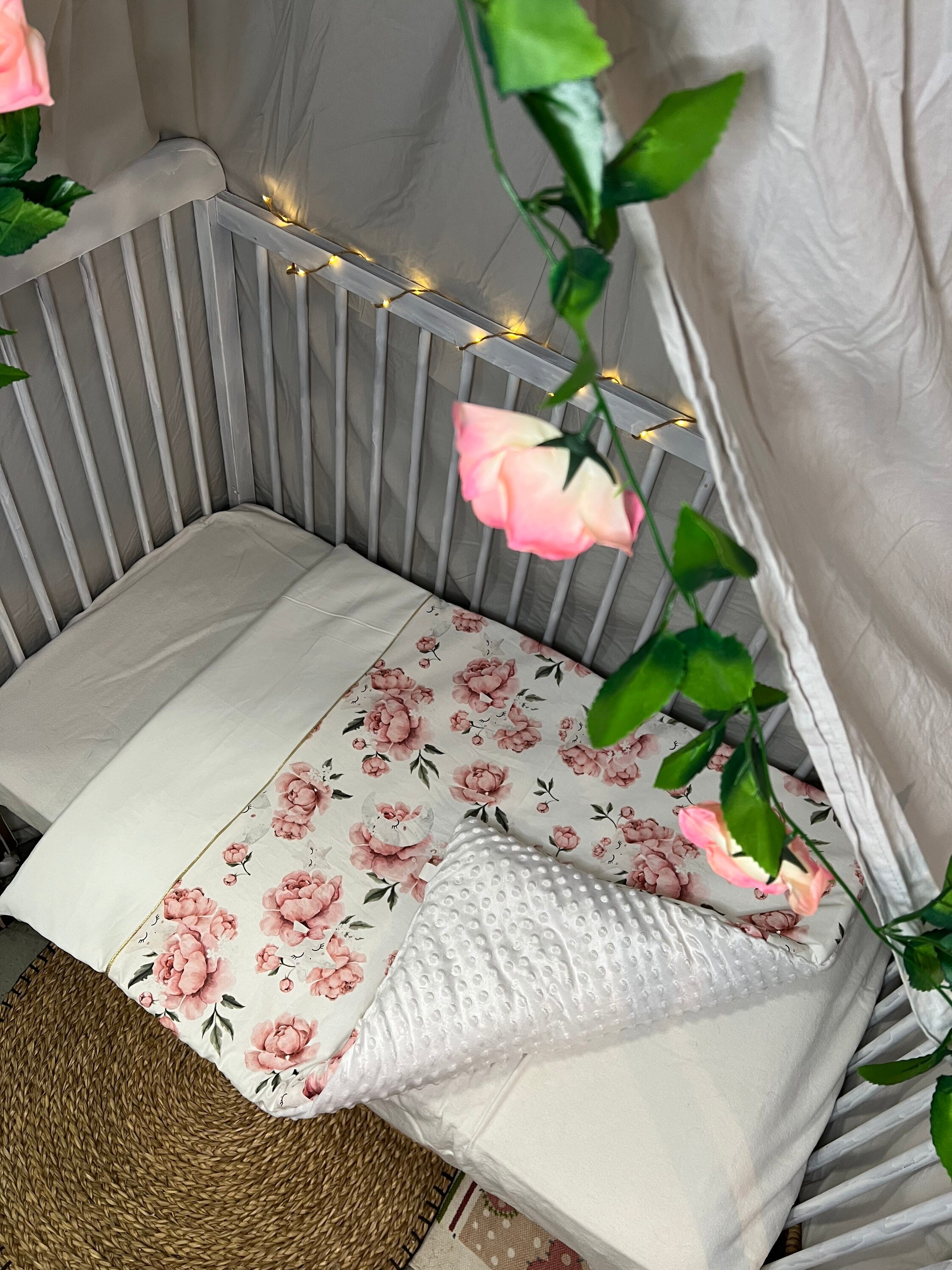 Couverture Pivoines Blanche Personnalisée