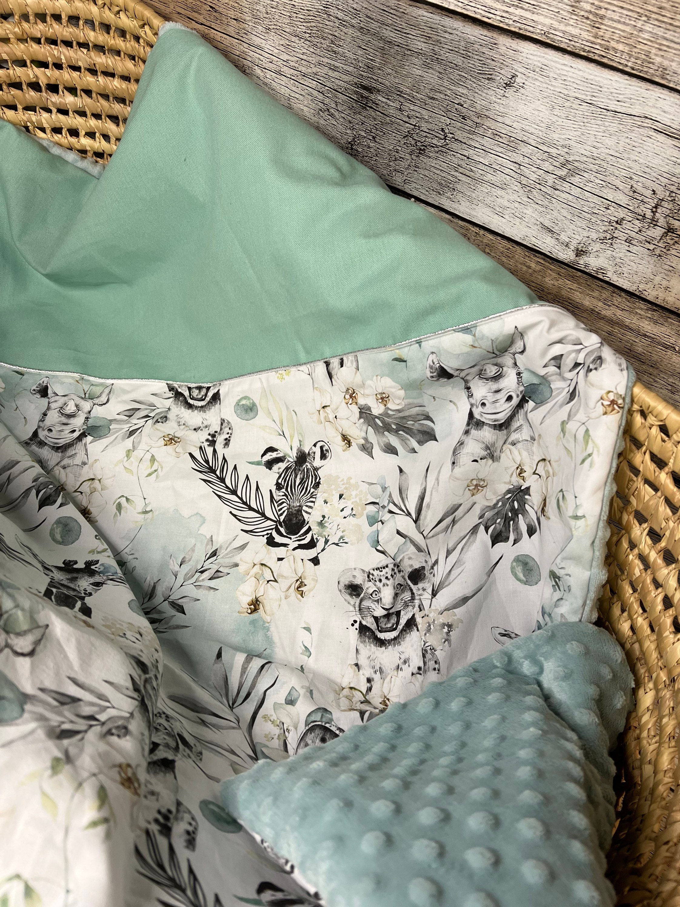 Couverture Savane Vert d'eau