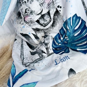 Couverture personnalisée bébé Lionceau en gros de plusieurs couleurs et cousue main tout douce image 2