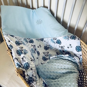 Personalized baby blanket baby blanket savannah minky blanket handmade birth gift savannah blue lion cub