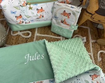 Personalized Fox baby blanket for girl boy