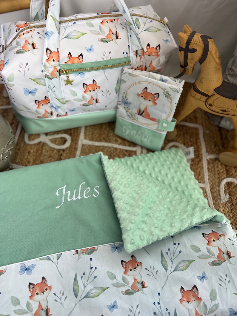 Couverture bébé personnalisée Renard pour fille garçon image 1