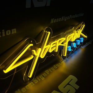 Insegna al neon Cyberpunk, insegna a led Cyberpunk, insegna al neon Cyberpunk 2077, insegna Cyberpunk 2077, arte murale Cyberpunk 2077, arredamento Cyberpunk 2077