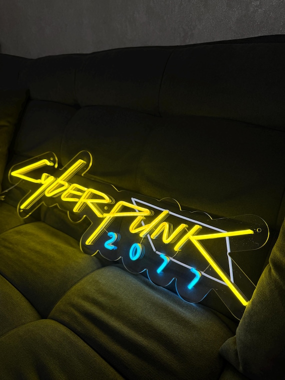 Светодиодная неоновая вывеска Cyberpunk 2077 - Etsy