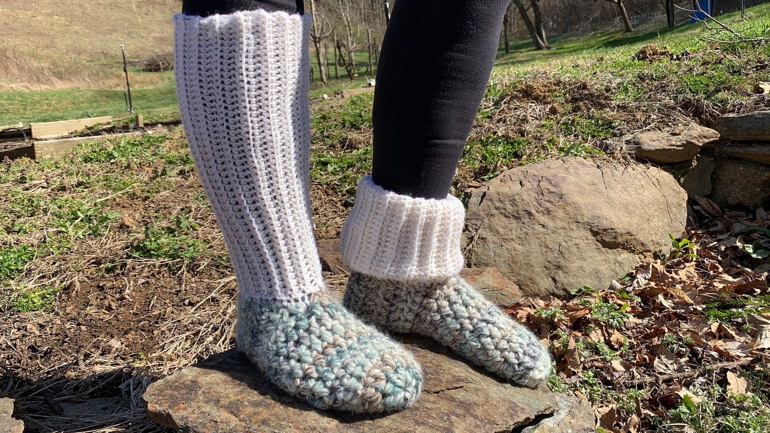 Crochet Slipper Socks Etsy