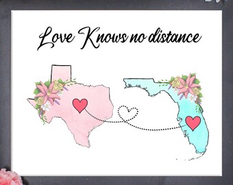 Florida Love Someone from Florida Loves Me Long Distance Gift LDR Gift Someone In Florida Loves Me Heart in Florida Gators Florida State