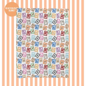 Era Stamps Plush Velveteen Plush Blanket gift for Swift fan Pop Music Eras subtle swift merch TS gift for teen gift for her plush blanket image 3