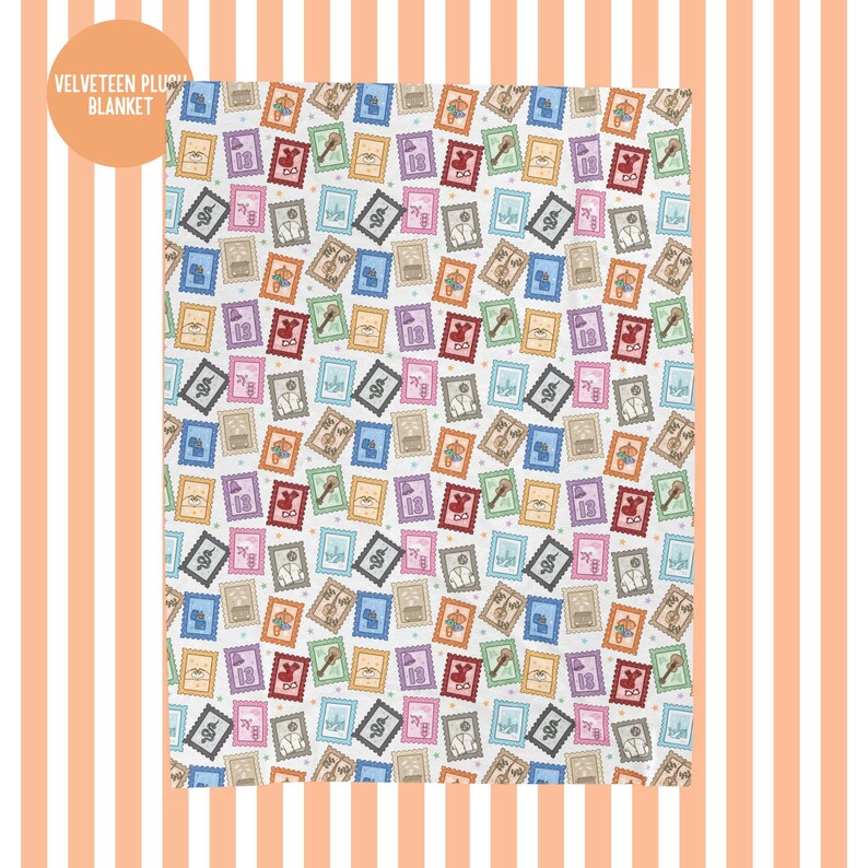 Era Stamps Plush Velveteen Plush Blanket gift for Swift fan Pop Music Eras subtle swift merch TS gift for teen gift for her plush blanket image 3