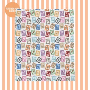 Era Stamps Plush Velveteen Plush Blanket gift for Swift fan Pop Music Eras subtle swift merch TS gift for teen gift for her plush blanket image 2