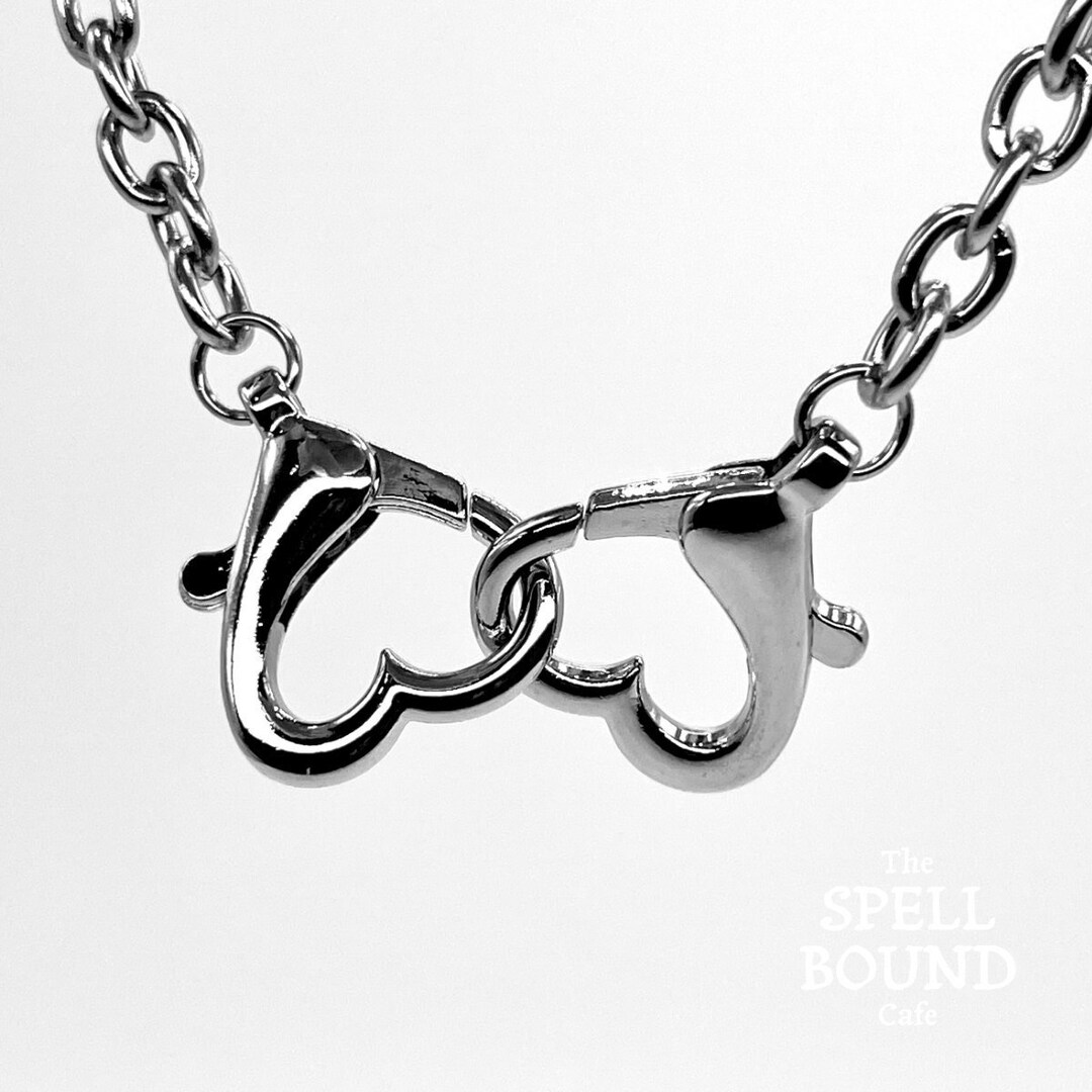 Heart Handcuff Necklace Kpop Necklace Stainless Steel Cyber Alternative