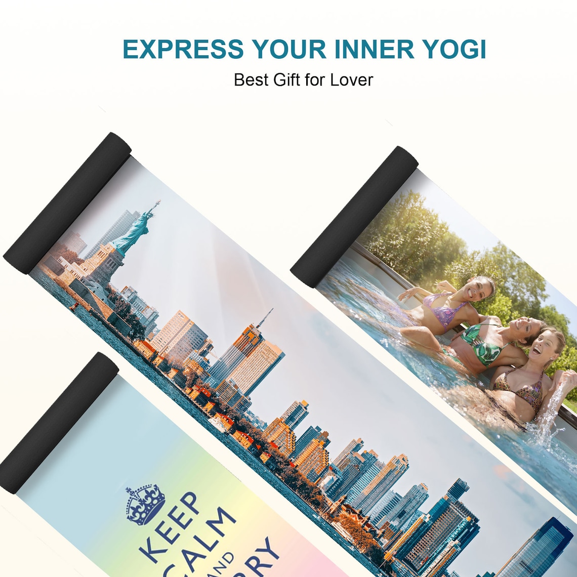 Custom Yoga Mat Printed with Your Photo Personalized Yoga Etsy